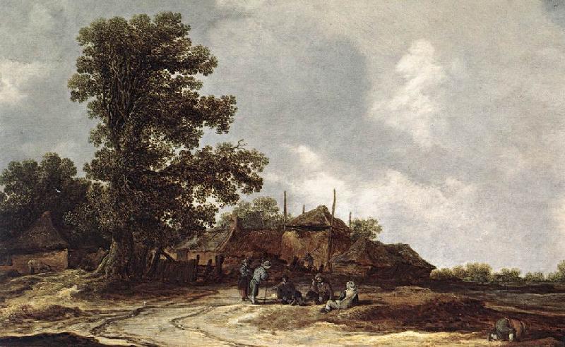 Jan van Goyen Farmyard with Haystack
